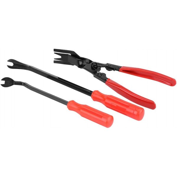 도어 트림 제거 플라이어-3Pcs 리벳 클립 플라이어 패스너 리무버 풀러 Pry Bar Tool Kit with Wide Nose Insulated Handle