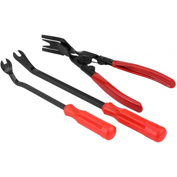 도어 트림 제거 플라이어-3Pcs 리벳 클립 플라이어 패스너 리무버 풀러 Pry Bar Tool Kit with Wide Nose Insulated Handle
