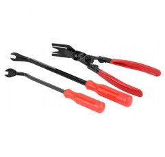 도어 트림 제거 플라이어-3Pcs 리벳 클립 플라이어 패스너 리무버 풀러 Pry Bar Tool Kit with Wide Nose Insulated Handle