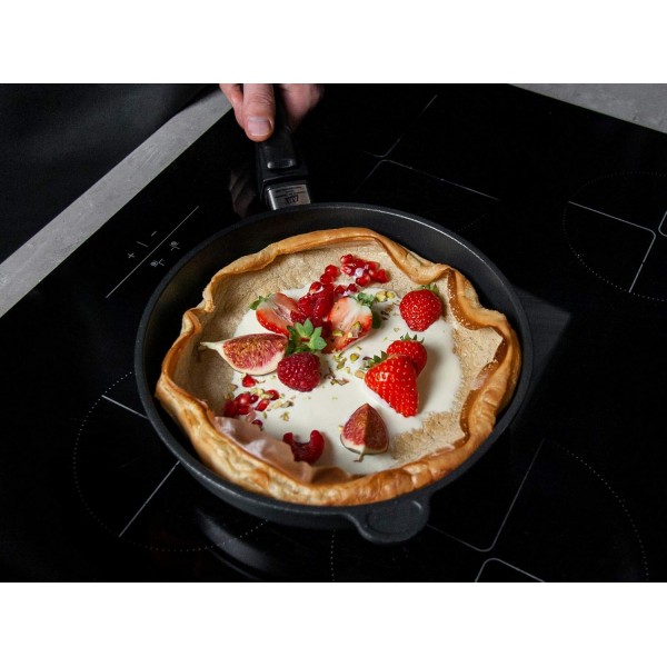 AMT 주철 팬, Ø 20 cm, 높이 5 cm, 탈착식 핸들, 주조 알루미늄(알루미늄), 무지방 튀김용 Lotan® 논스틱 코팅, AMZN-520-Z20B.