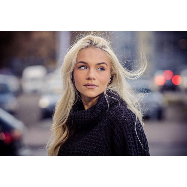 ENC 소음 제거 마이크, 5.2 블루투스 헤드폰, 고속 충전 케이스, 터치 컨트롤, IPX4 방수 및 땀 방지 기능이 있는 Defunc True Talk 인이어 True Wireless 이어버드 - 블랙