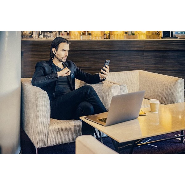 ENC 소음 제거 마이크, 5.2 블루투스 헤드폰, 고속 충전 케이스, 터치 컨트롤, IPX4 방수 및 땀 방지 기능이 있는 Defunc True Talk 인이어 True Wireless 이어버드 - 블랙