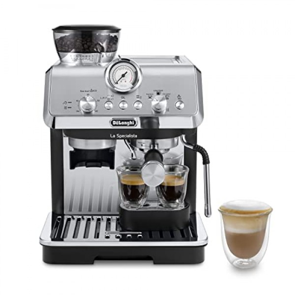 De'Longhi La Specialista Arte EC 9155.MB 에스프레소 포터필터 머신, 전문 우유 거품 노즐이 있는 에스프레소 머신, 바리스타 키트 포함, 스테인리스 스틸/블랙