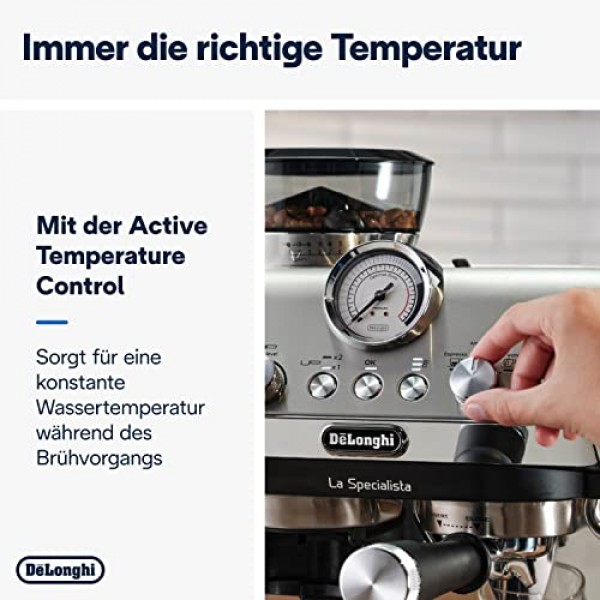 De'Longhi La Specialista Arte EC 9155.MB 에스프레소 포터필터 머신, 전문 우유 거품 노즐이 있는 에스프레소 머신, 바리스타 키트 포함, 스테인리스 스틸/블랙