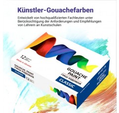 7 아티스트 프리미엄 품질 구 아슈 색상 세트 12x20ml 예술 및 회화 용-성인 및 어린이 용 구 아슈 페인트 세트 12x20 ml