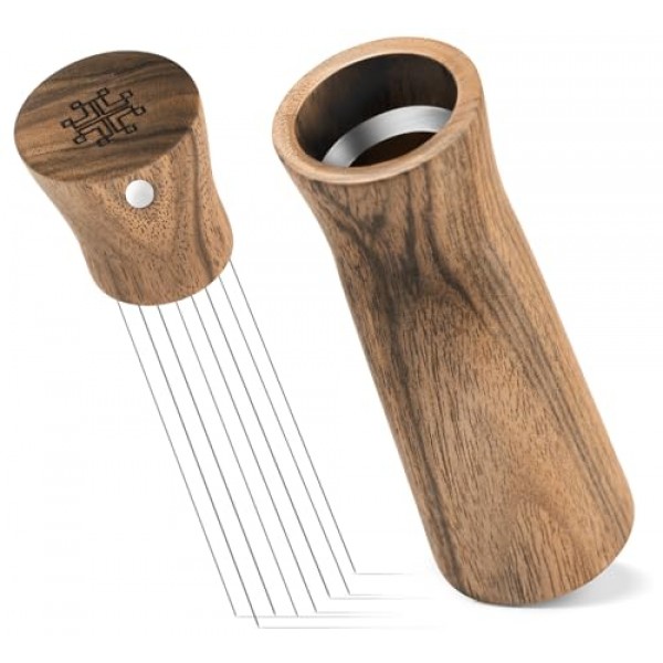 Creatomer WDT 도구 에스프레소 교반기 - 커피 유통업체 바리스타 도구 - 커피 액세서리 키트용 에스프레소 바늘 유통 도구 - 커피 애호가를 위한 호두나무 선물