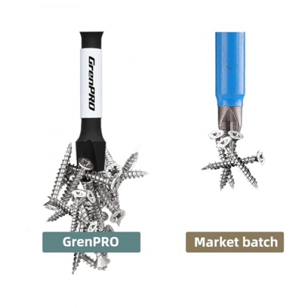 GrenPRO 스크루드라이빙 전원 비트 PH2-1IN+2IN+3.5IN+6IN 4개 자기 필립스 #2 인서트 비트 S2 강철 미끄럼 방지 긴 스크루드라이버 비트 세트 1/4인치 육각 섕크 임팩트 터프 나