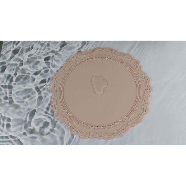 둥근 실리콘 플레이스매트 4개 세트, 13.38인치 두꺼운 유럽 스타일 미끄럼 방지 간편하고 깨끗한 테이블 플레이스 매트 장식