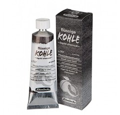 Schmincke - 액체 차콜, 피치 스톤 블랙, 35ml, 18 757 009, 목탄 페인팅, 목탄 드로잉 및 언더페인팅용, 완전 채식