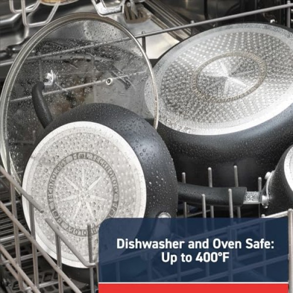 붙지 않는 프라이팬 12.5인치 인덕션 오븐 안전 400F 조리기구, 냄비 및 팬, 식기세척기 사용 가능 블랙을 경험해 보세요