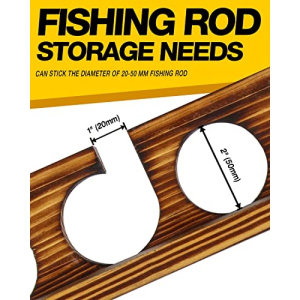 Ghosthorn은 최대 12개의 막대를 보유합니다. 낚싯대 막대 랙 벽 또는 천장에 장착된 낚싯대 막대 홀더 차고 보관 주최자 낚시 장비 장비 남성 여성을 위한 선물