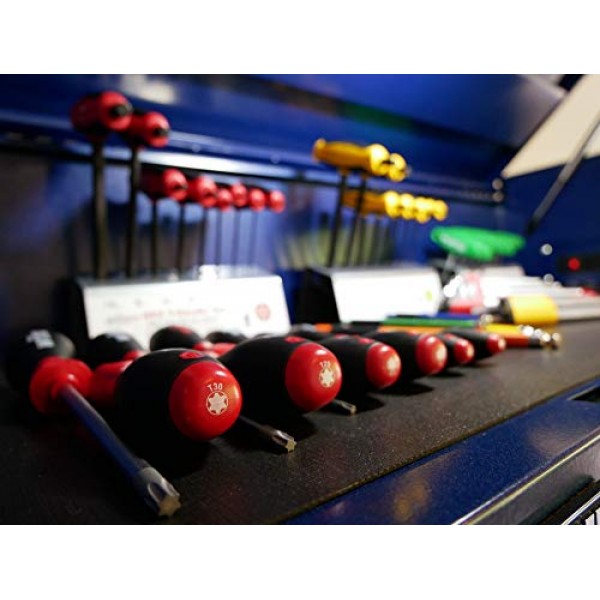 Wiha 36267 12피스 T5-T40 Torx 드라이버 세트(소프트 마감 처리)