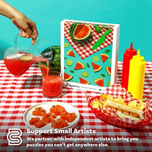 BetterCo. 인생이 당신에게 멜론 퍼즐을 줄 때 - 여름 수박 피크닉 퍼즐 - 성인을 위한 1000피스 직소 퍼즐