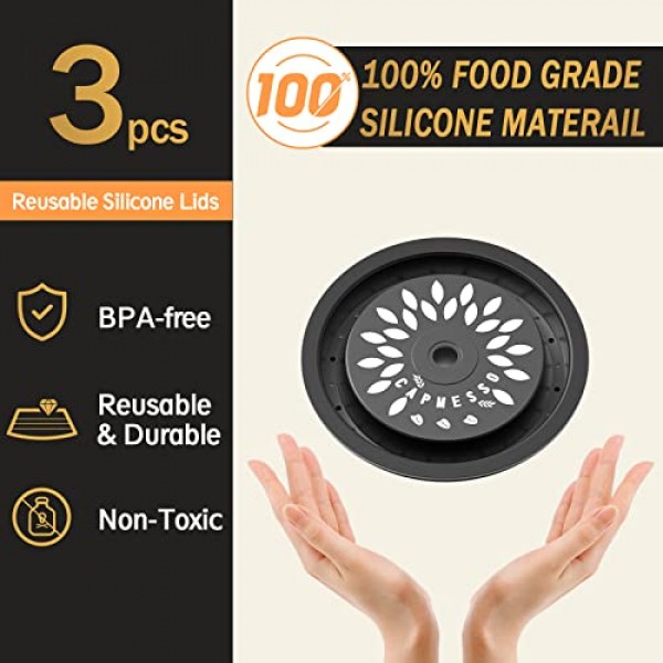 재사용 가능한 네스프레소 포드용 CAPMESSO 재사용 가능한 커피 캡슐 뚜껑 Vertuo, 스쿠프와 브러시가 포함된 모든 크기의 리필 가능한 Vertuo 포드용 식품 등급 실리콘 캡(