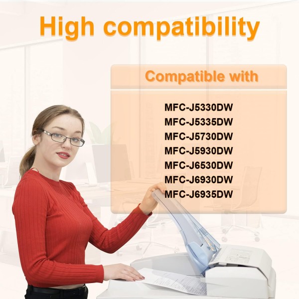 D&C LC3217 프린터 카트리지 Brother LC-3219XL LC-3217 Black for Brother MFC-J5330DW MFC-J5730DW MFC-J5930DW MFC-J6530DW MFC-J6930DW MFC-J6930DW M5)