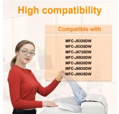 D&C LC3217 프린터 카트리지 Brother LC-3219XL LC-3217 Black for Brother MFC-J5330DW MFC-J5730DW MFC-J5930DW MFC-J6530DW MFC-J6930DW MFC-J6930DW M5)