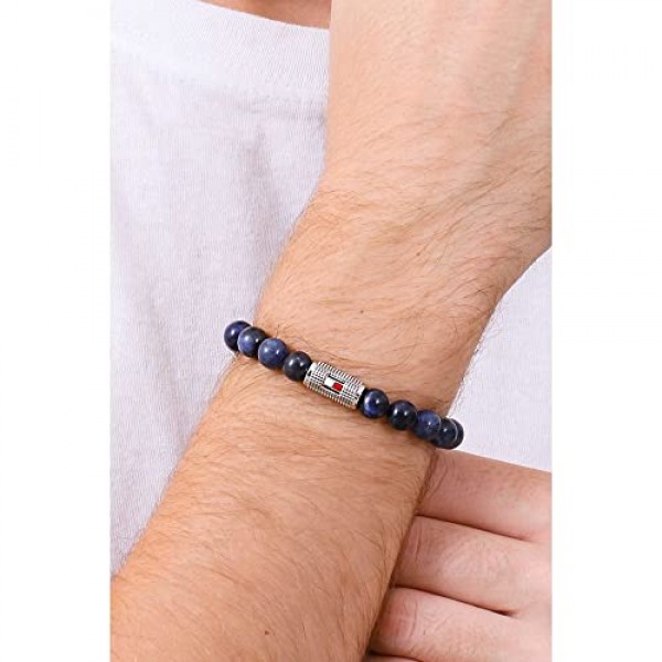 Tommy Hilfiger 32022355 남성용 팔찌 스테인레스 스틸, 23가지 컬러 스톤 포함