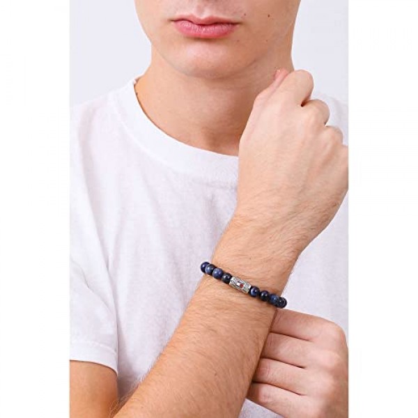 Tommy Hilfiger 32022355 남성용 팔찌 스테인레스 스틸, 23가지 컬러 스톤 포함