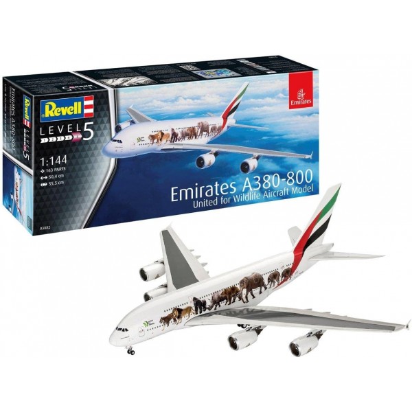 Revell 비행기 1144 03882 Airbus A380-800 에미레이트 항공, REV-03882