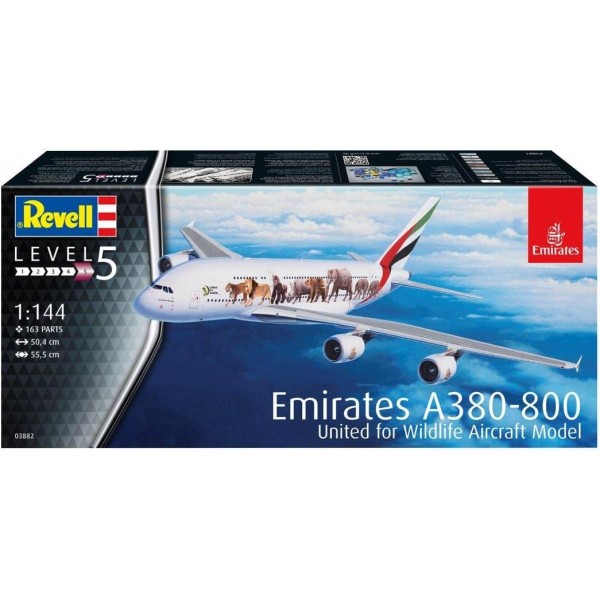 Revell 비행기 1144 03882 Airbus A380-800 에미레이트 항공, REV-03882