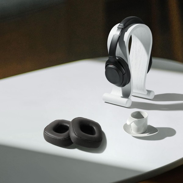 Marshall Major IV/Major 4 패드와 호환되는 kwmobile 2X 이어 패드 - 오버이어 헤드폰용 합성 가죽 헤드폰 패드 블랙