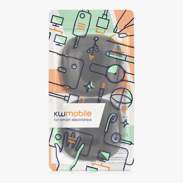 Marshall Major IV/Major 4 패드와 호환되는 kwmobile 2X 이어 패드 - 오버이어 헤드폰용 합성 가죽 헤드폰 패드 블랙