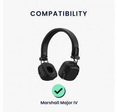 Marshall Major IV/Major 4 패드와 호환되는 kwmobile 2X 이어 패드 - 오버이어 헤드폰용 합성 가죽 헤드폰 패드 블랙