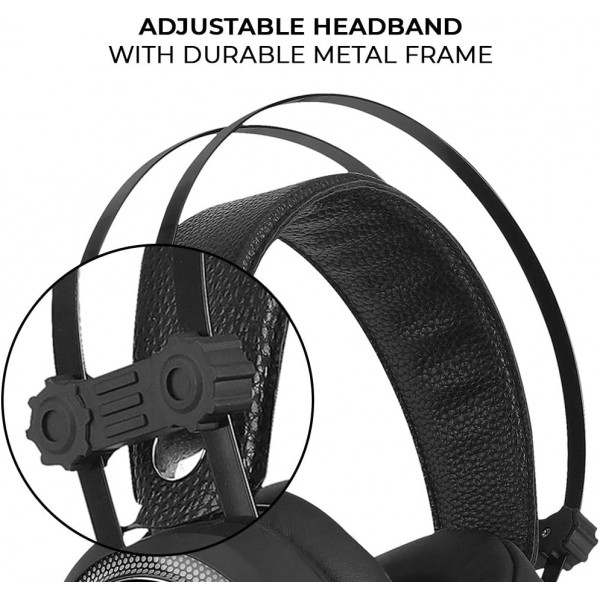 ERT GROUP 스파이더맨 헤드폰, 마이크가 있는 게임용 헤드셋, 조절 가능한 헤드밴드가 있는 오버이어 헤드폰, 2.2M USB 헤드셋, Marvel 디자인 LED 이어컵