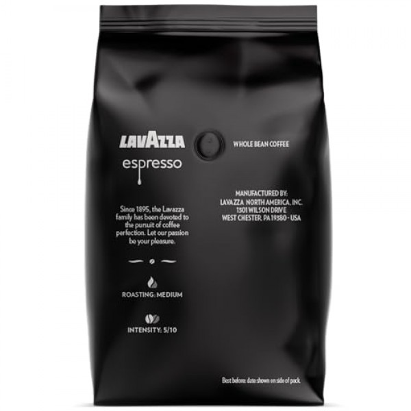 Lavazza Espresso 홀빈 커피 블렌드, 미디엄 로스팅, 2.2파운드 백(포장은 다를 수 있음) 프리미엄 품질, 비 GMO, 100% 아라비카, 리치 바디