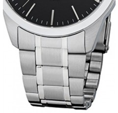 REGENT 남성용 아날로그 쿼츠 시계, 스테인리스 스틸 스트랩 11150644, 실버/블랙, 팔찌