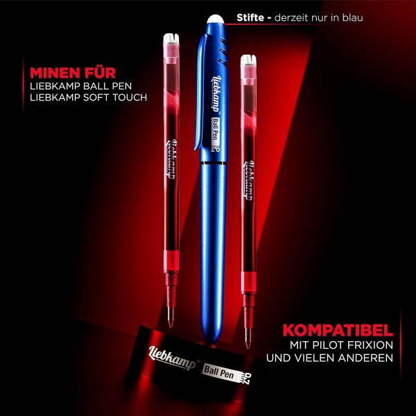 LIEBKAMP 리필 레드 0.7mm [12개입] Pilot Frixion, BIC Intensity, Eberhard Faber와 호환... | 지울 수 있는 | 지울 수 있는 수성펜