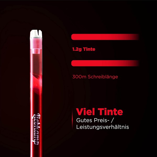 LIEBKAMP 리필 레드 0.7mm [12개입] Pilot Frixion, BIC Intensity, Eberhard Faber와 호환... | 지울 수 있는 | 지울 수 있는 수성펜