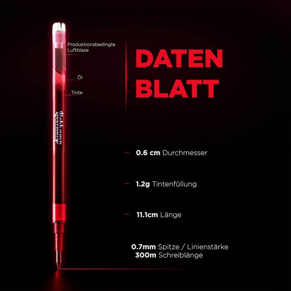 LIEBKAMP 리필 레드 0.7mm [12개입] Pilot Frixion, BIC Intensity, Eberhard Faber와 호환... | 지울 수 있는 | 지울 수 있는 수성펜