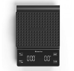 타이머가 있는 KitchenTour 커피 스케일 3kg/0.1g 백라이트 LCD 디스플레이가 있는 고정밀 푸어 오버 드립 에스프레소 스케일(배터리 포함)