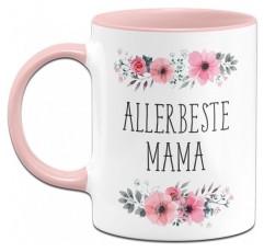 머그 증류소 오리지널 - 어머니에게 꽃을 선물로 드리는 Best Mom(핑크, 마마) Mama Rosa라고 적힌 머그