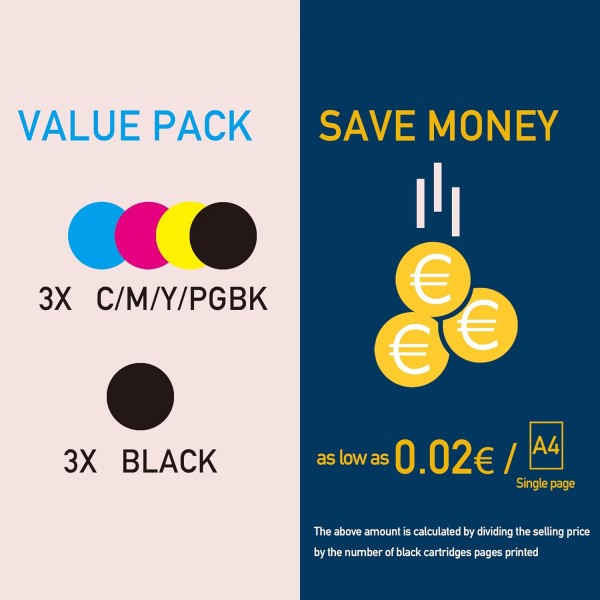 akaca PGI-580XXL CLI-581XXL 잉크 카트리지 Canon 580 581 XXL과 호환 가능(검정 3개, 사진 3개, 시안 3개, 마젠타 3개, 노랑 3개)