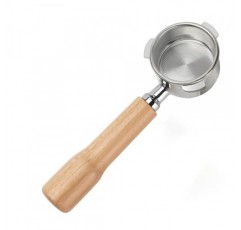 51mm 바텀리스 포터필터(3 이어), 필터 스테인리스 바구니 및 원목 손잡이, 커피 액세서리, Delonghi Dedica 스타일 시리즈 EC680 및 EC685에 적합(너도밤나무)