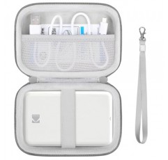 Kodak 스텝 컬러 인스턴트 포토 프린터용 하드 운반 케이스, 무선 Bluetooth 휴대용 스마트폰 프린터, USB 케이블용 메쉬 포켓, Zink 포토 용지, 회색