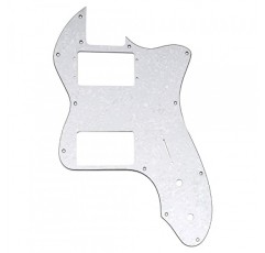 Musiclily Pro 12 홀 와이드 레인지 HH 기타 픽가드 미국/멕시코 펜더 72 텔레 씬라인 스타일 일렉트릭 기타, 4Ply 화이트 펄