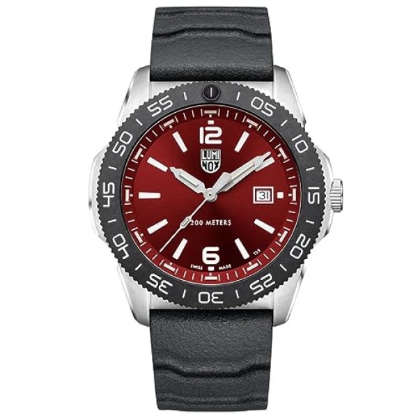 Luminox XS.3135 남성용 아날로그 스위스 쿼츠 무브먼트 시계, 고무 스트랩, 실버, 모던