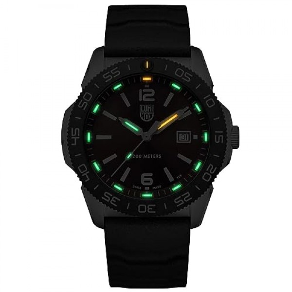 Luminox XS.3135 남성용 아날로그 스위스 쿼츠 무브먼트 시계, 고무 스트랩, 실버, 모던