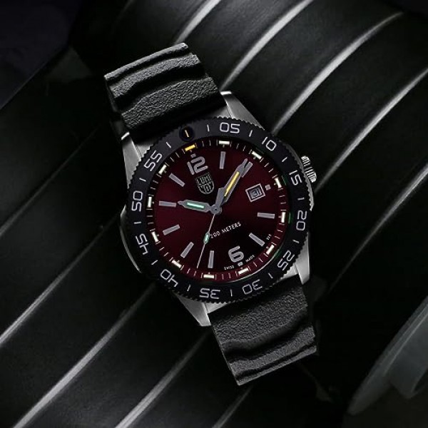 Luminox XS.3135 남성용 아날로그 스위스 쿼츠 무브먼트 시계, 고무 스트랩, 실버, 모던