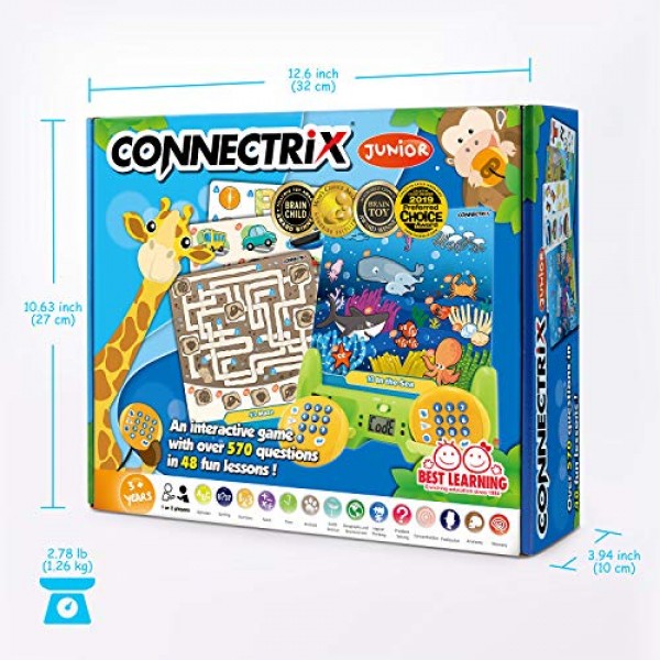최고의 학습 Connectrix Junior - 어린이를 위한 메모리 매칭 게임 - 오리지널 클래식 인터랙티브 2인 집중 학습 시스템 - 3-8세를 위한 이상적인 장난감 선물