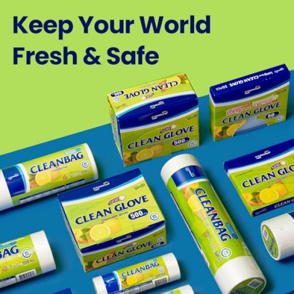 CLEANWRAP 식품 보관 롤백 (13.78 * 17.71-500 PCS) | 식품 비닐 봉투, 미니 비닐 봉투, 플라스틱 빵 봉투, 롤 비닐 봉투, 플라스틱 생산 가방