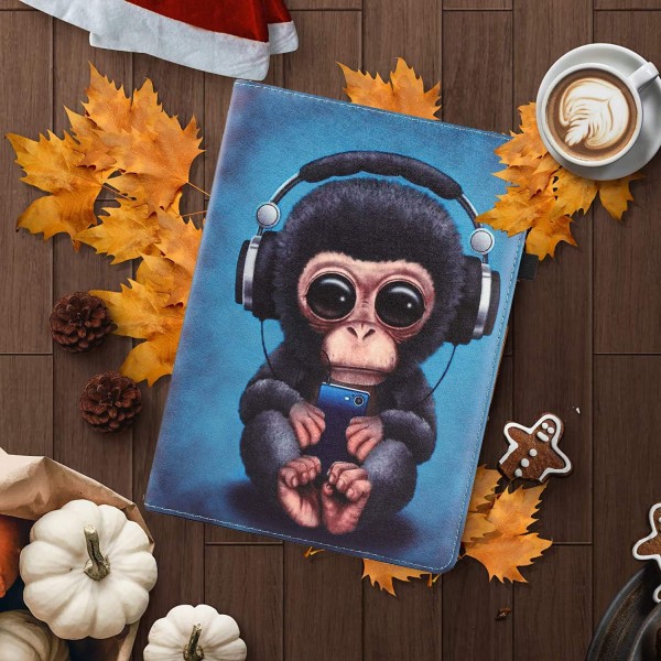 iPad Air 2/Air 1/iPad 9.7인치 2018/2017(5세대/6세대)용 케이스, 다각도 보기 및 자동 잠자기/깨우기 기능이 있는 360도 조절식 보호 커버(Headset Monkey)