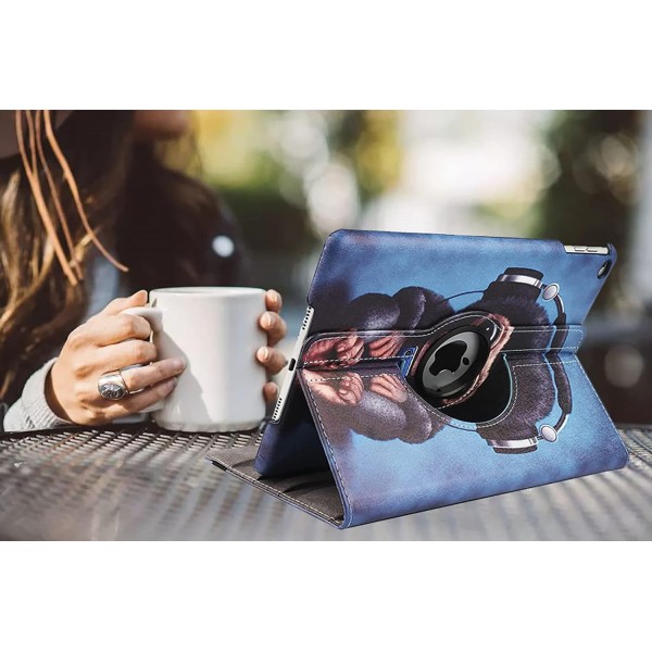 iPad Air 2/Air 1/iPad 9.7인치 2018/2017(5세대/6세대)용 케이스, 다각도 보기 및 자동 잠자기/깨우기 기능이 있는 360도 조절식 보호 커버(Headset Monkey)