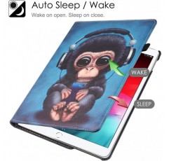 iPad Air 2/Air 1/iPad 9.7인치 2018/2017(5세대/6세대)용 케이스, 다각도 보기 및 자동 잠자기/깨우기 기능이 있는 360도 조절식 보호 커버(Headset Monkey)