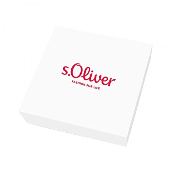 s.Oliver 2033877 여성용 크리올 귀걸이 925 스털링 실버 2.6 cm 실버 꽃이 주얼리 선물 상자에 들어있습니다., 스털링 실버, 없음