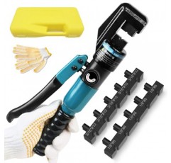 1/8 및 3/16 맞춤형 다이가 포함된 BLIKA 10톤 유압 압착 도구, 스테인레스 스틸 케이블 난간용 유압 핸드 크림퍼 도구, 1/8 ~ 3/16 케이블 난간 피팅용 케이블 난간 압착 도구