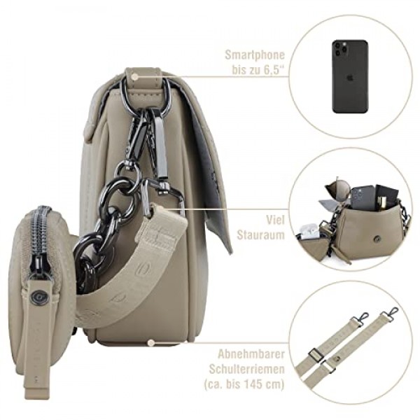 Bugatti Sira 여성용 럭셔리 숄더백(체인 포함)